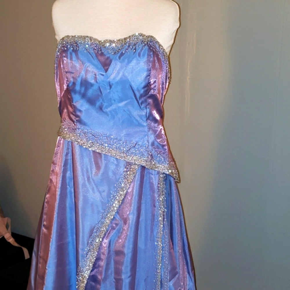 Exquisite Iridescent Lavender and crystal  ball gown